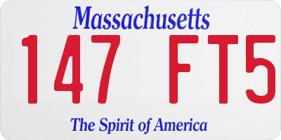 MA license plate 147FT5