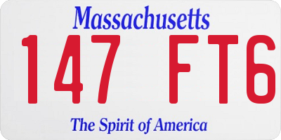 MA license plate 147FT6