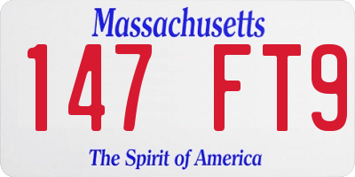 MA license plate 147FT9