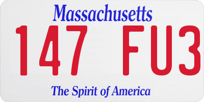 MA license plate 147FU3