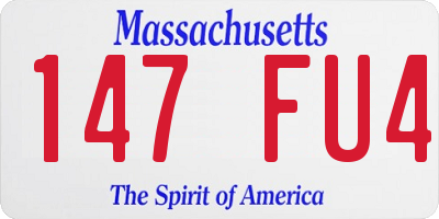 MA license plate 147FU4