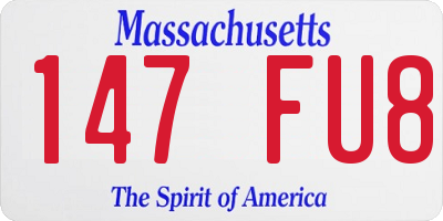 MA license plate 147FU8