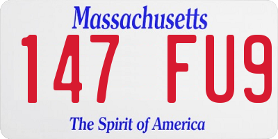 MA license plate 147FU9