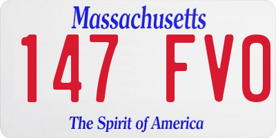 MA license plate 147FV0