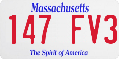 MA license plate 147FV3