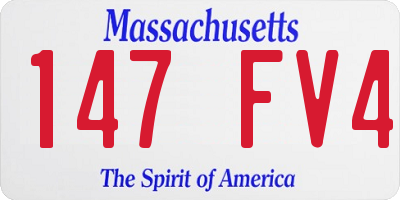 MA license plate 147FV4