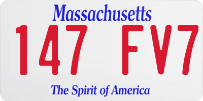 MA license plate 147FV7
