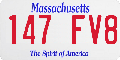 MA license plate 147FV8