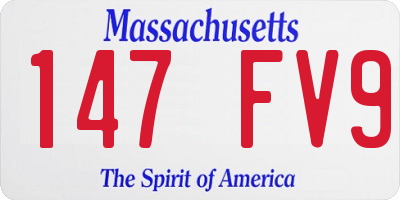 MA license plate 147FV9