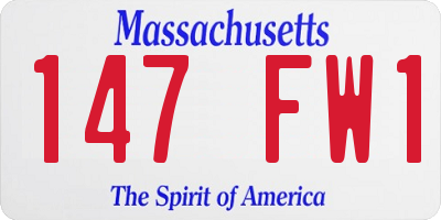 MA license plate 147FW1