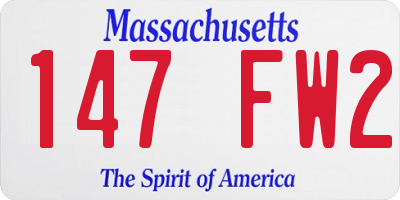 MA license plate 147FW2