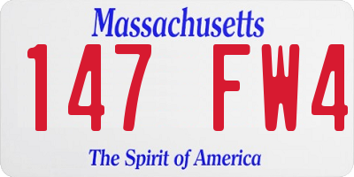 MA license plate 147FW4