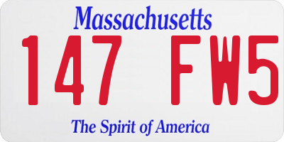 MA license plate 147FW5