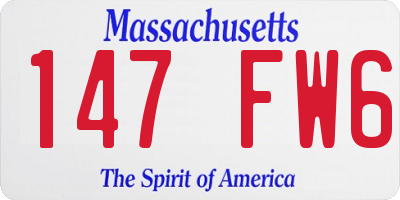 MA license plate 147FW6