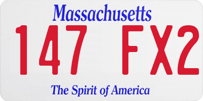 MA license plate 147FX2