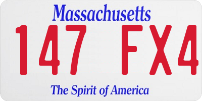 MA license plate 147FX4