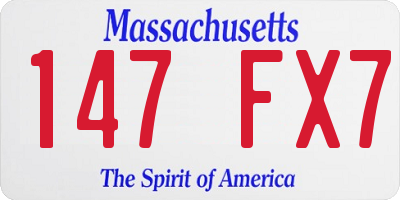 MA license plate 147FX7