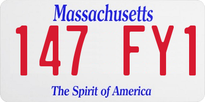 MA license plate 147FY1
