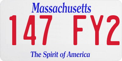 MA license plate 147FY2