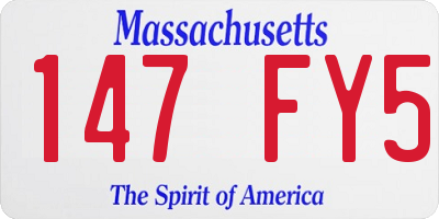 MA license plate 147FY5