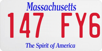 MA license plate 147FY6
