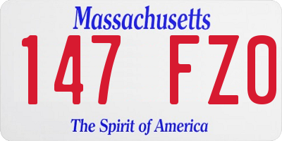 MA license plate 147FZ0