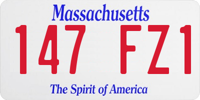 MA license plate 147FZ1