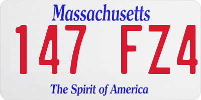MA license plate 147FZ4