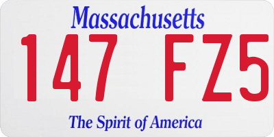 MA license plate 147FZ5