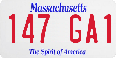MA license plate 147GA1