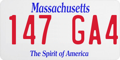 MA license plate 147GA4
