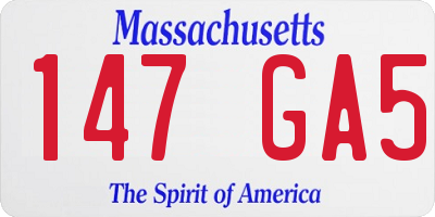 MA license plate 147GA5