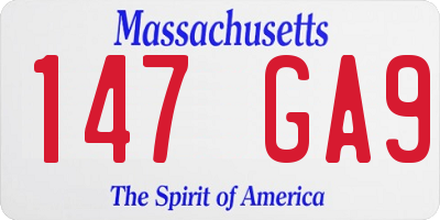 MA license plate 147GA9