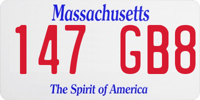 MA license plate 147GB8