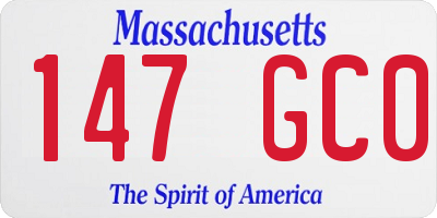 MA license plate 147GC0
