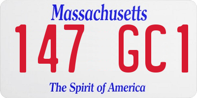 MA license plate 147GC1