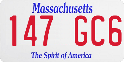 MA license plate 147GC6