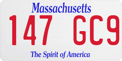 MA license plate 147GC9