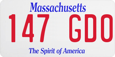 MA license plate 147GD0
