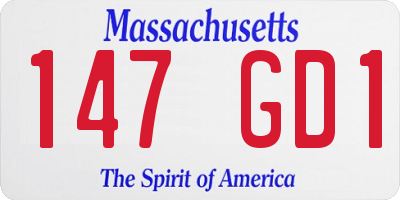 MA license plate 147GD1