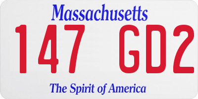 MA license plate 147GD2