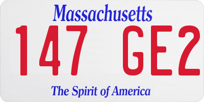 MA license plate 147GE2