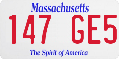 MA license plate 147GE5