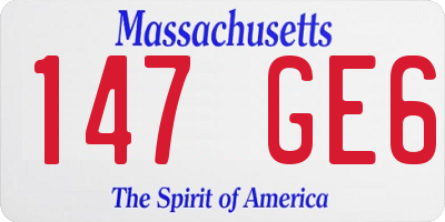 MA license plate 147GE6