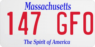 MA license plate 147GF0