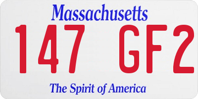 MA license plate 147GF2