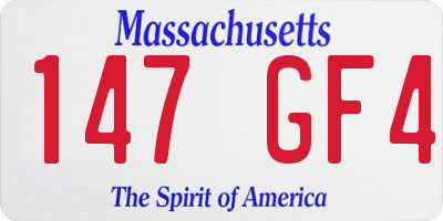 MA license plate 147GF4