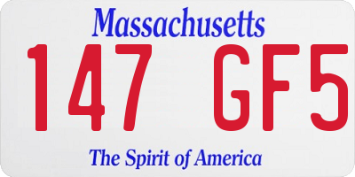 MA license plate 147GF5