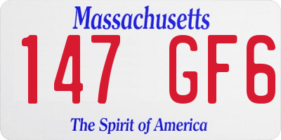 MA license plate 147GF6