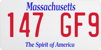 MA license plate 147GF9